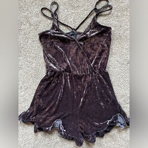 Velvet Ruffle Romper!